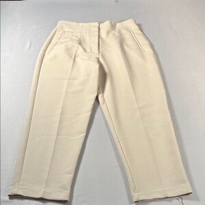 Zara Beige-Cream Tailored Trousers Womens XL